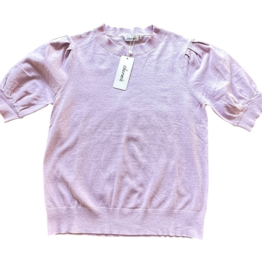 NWT Lavender Puff Sleeve Sweater by Shermia